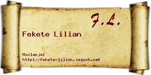 Fekete Lilian névjegykártya